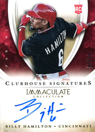 Billy Hamilton Autographed 2014 Panini Immaculate Collection Clubhouse Rookie Card