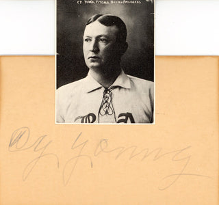 Cy Young Autographed Government Postcard (JSA)
