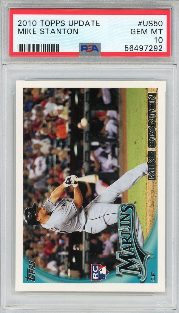 Mike Stanton 2010 Topps Update Rookie Card #US50 (PSA)