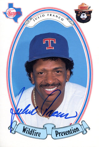 Julio Franco Autographed Wildfire Prevention Card