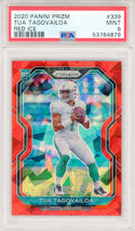 Tua Tagovailoa 2020 Panini Prizm Red Cracked Ice Prizm Rookie Card #339 (PSA Mint 9)