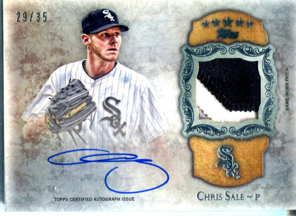 Chris Sale 2013 Topps Five Star Autographed Patch Card #29/35