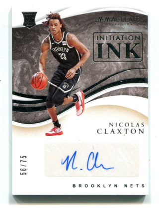 Nicolas Claxton 2019-20 Immaculate Collection Initiation Ink Auto /75