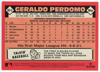 Geraldo Perdomo 2021 Topps Rookie Card #86B-43
