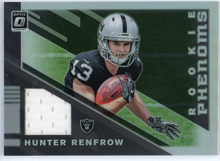 Hunter Renfrow 2019 Panini Donruss Optic Phenoms Rookie Silver Prizm Jersey Card