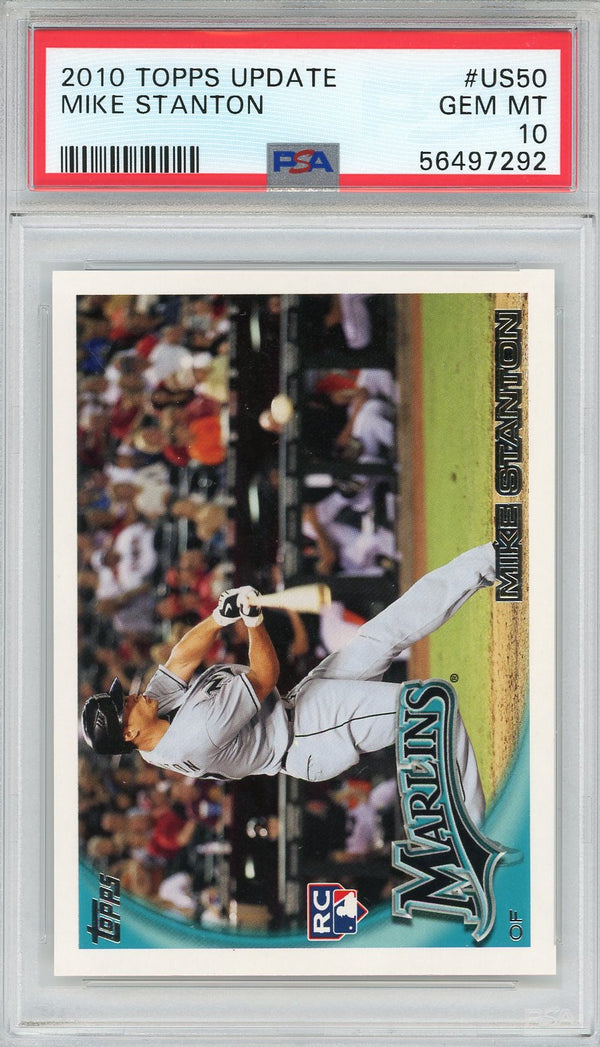Mike Stanton 2010 Topps Update Rookie Card #US50 (PSA)