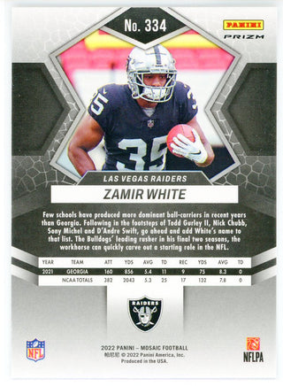 Zamir White 2022 Panini Mosaic Silver Prizm Rookie Card #334