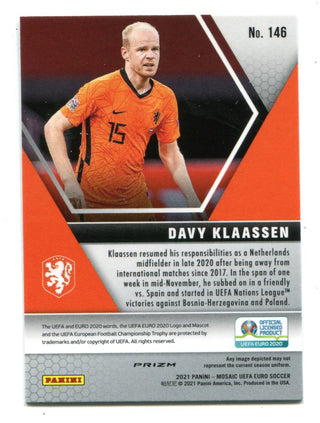 Davy Klassen 2020 Euro UEFA Panini Mosaic Silver #146 Card