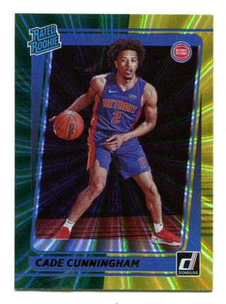 Cade Cunningham 2021-22 Rated Rooke Yellow/Green Laser Foil