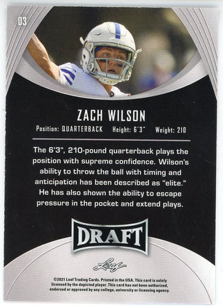 Zach Wilson 2021 Leaf Draft Rookie Card #03