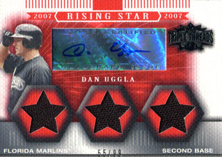 Dan Uggla Autographed 2007 Topps Triple Threads Rising Star Jersey Card