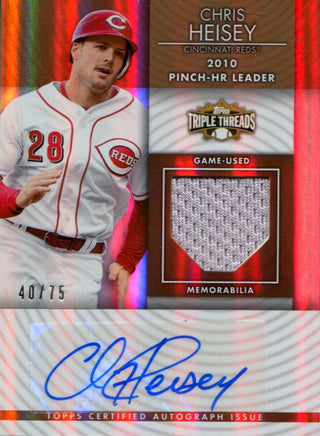 Chris Heisey Autographed 2012 Topps Triple Threads Jersey Card