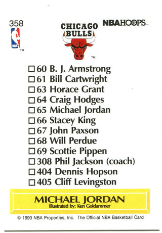 Michael Jordan NBA Hoops 1990 Bulls Checklist