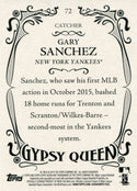 Gary Sanchez 2016 Topps Gypsy Queen Rookie Card