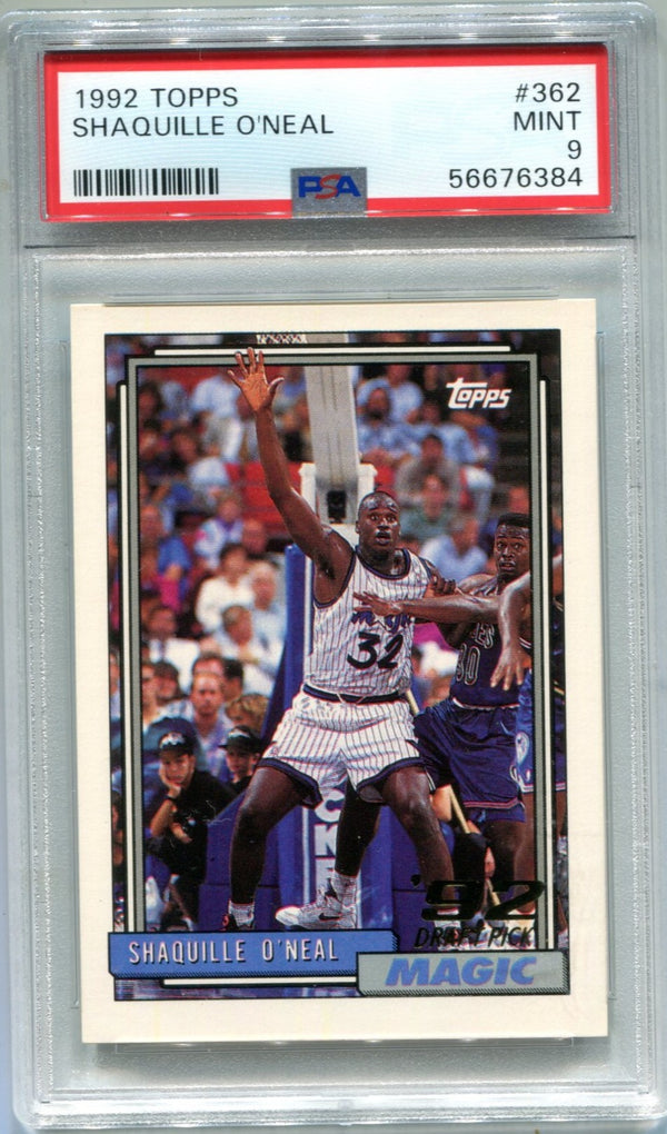 Shaquille O`Neal 1992 Topps #362 PSA Mint 9 Card