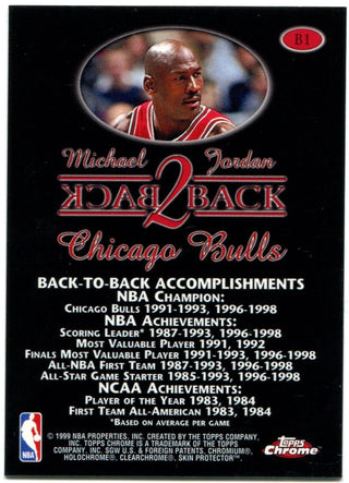 Michael Jordan Topps Chrome Back 2 Back