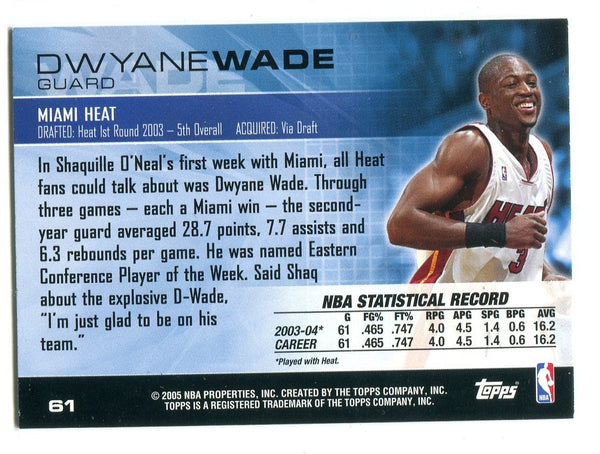 Dwyane Wade 2005 Topps Luxury Box #61 Card