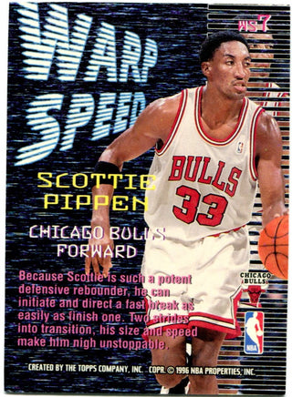 Scottie Pippen 1996 Topps Stadium Club Warp Speed #WS7 Card