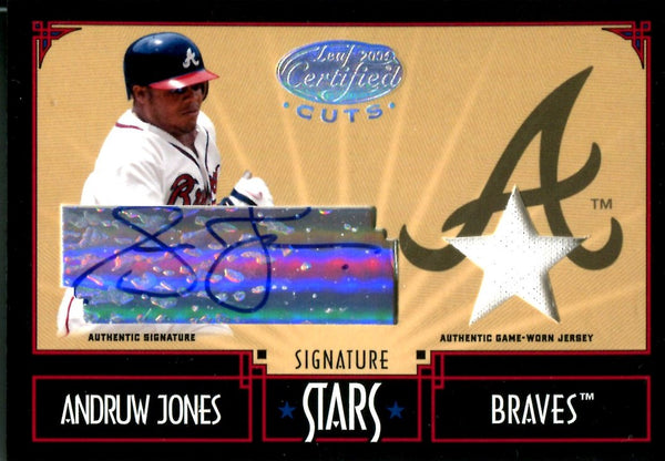 Andruw Jones 2004 Donruss Game-Used/Autographed Card #23/25