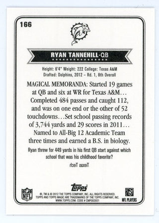 Ryan Tannehill 2012 Topps Magic Mini Rookie Card #166