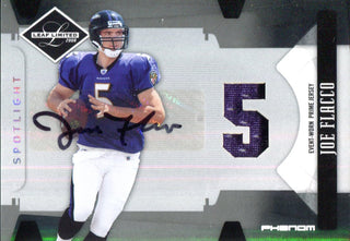 Joe Flacco Autographed 2008 Leaf Limited Spotlight Phenom Jersey Card Card