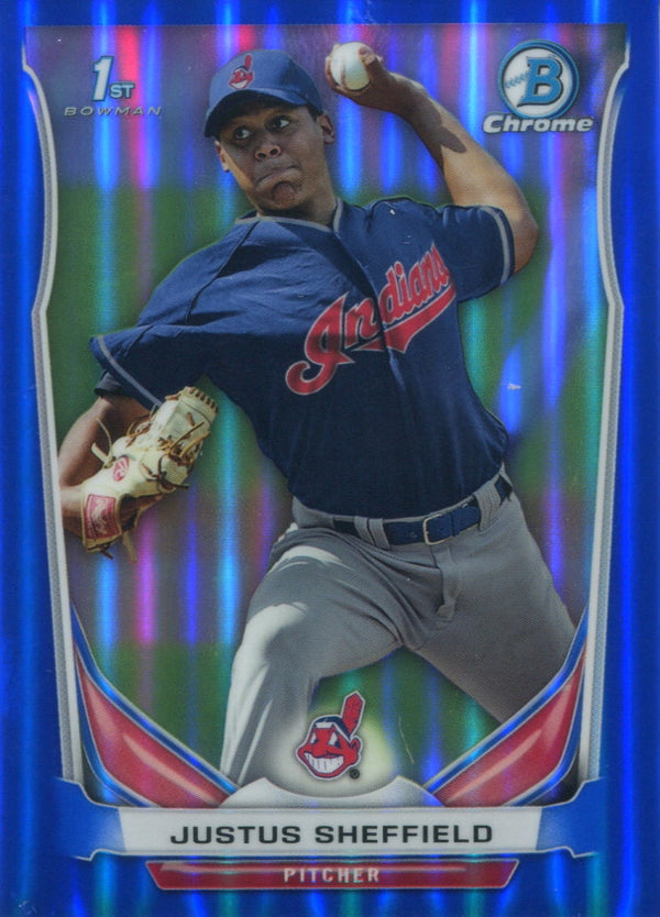 Justus Sheffield 2014 1st Bowman Chrome Blue Refractor Rookie Card 81/399