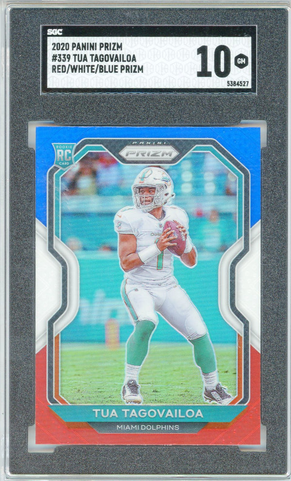 Autographed Tua Tagovailoa Dolphins Football Slabbed Rookie Card