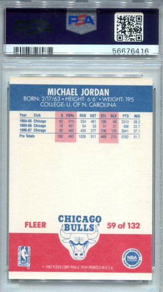 Michael Jordan 1987 Fleer #59 PSA NM-MT 8 Card