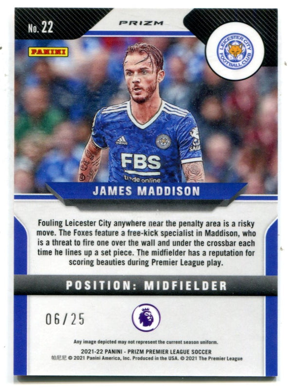 James Maddison 2021-22 Panini Premier League Orange Prizm #22 Card /25
