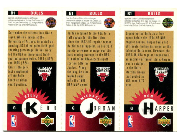 Ron Harper Michael Jordan Steve Kerr Upper Deck