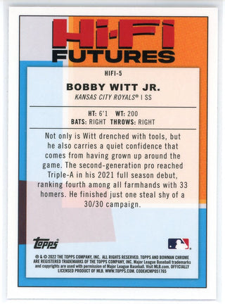 Bobby Witt Jr. 2022 Bowman Chrome Hi-Fi Futures Rookie Card #HIFI-5