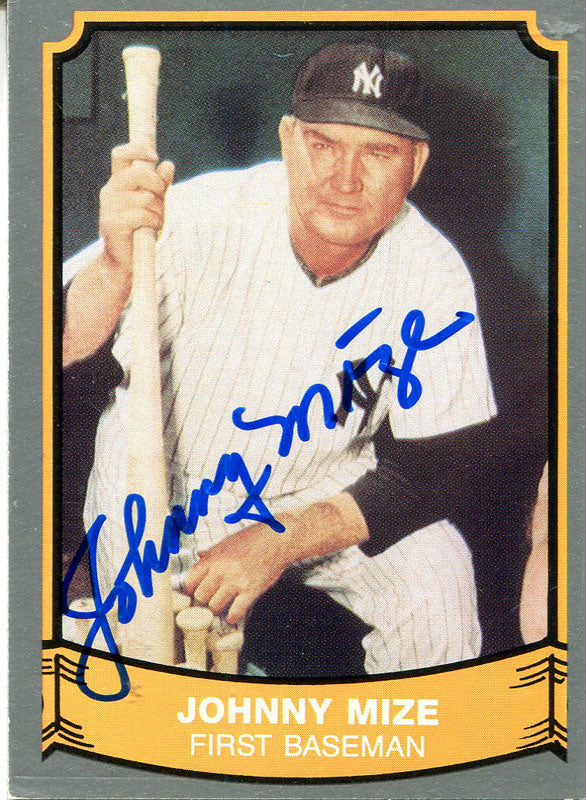 Johnny Mize Autographed 1989 Pacific Card