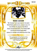 Reggie Jackson 2013 Leaf Sports Heroes Autographed Card #3/10