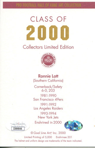 Ronnie Lott 1st Day Cover Envelope (JSA)