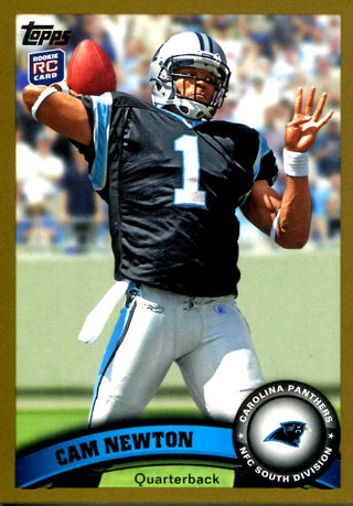 Cam Newton 2011 Unsigned Topps Rookie Card Gold Parallel #50/2011