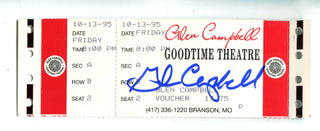 Glen Campbell Goodtime Theatre October 13,1995 Autographed Full Concert Ticket