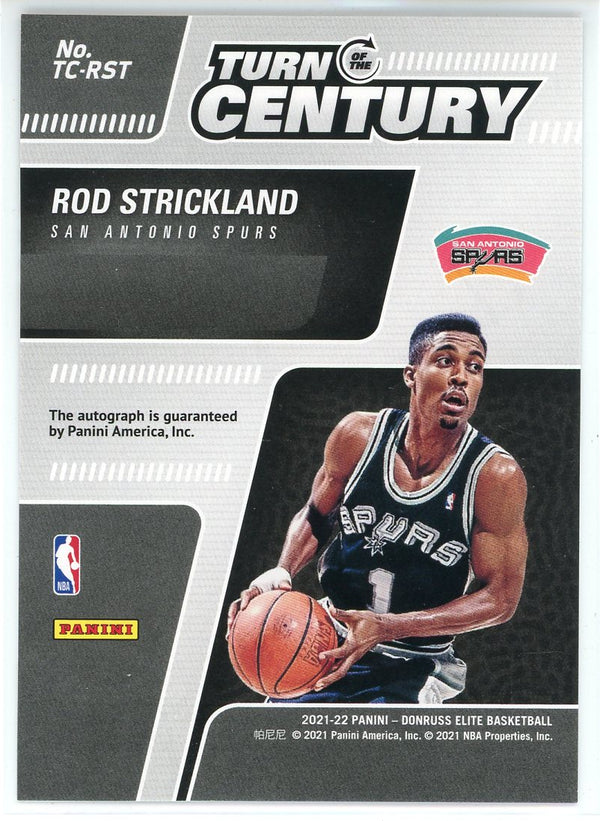 Rod Strickland Autographed 2021-22 Donruss Elite Turn of the Century Card #TC-RST