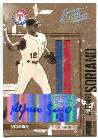 Alfonso Soriano 2004 Donruss Leather & Lumber Autographed Card