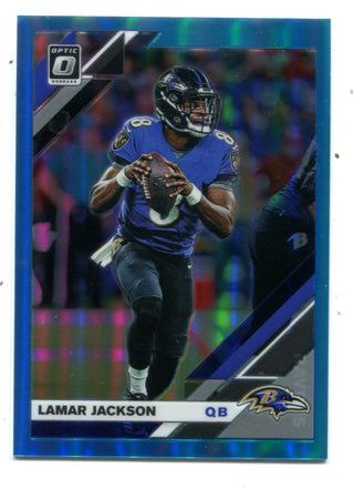 Lamar Jackson 2019 Panini Donruss Optic Blue Refractor #9 /299