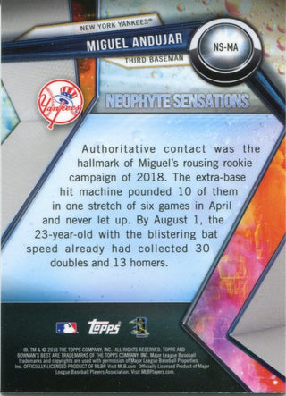 Miguel Andujar 2018 Bowman's Best Neophyte Sensations Rookie Card