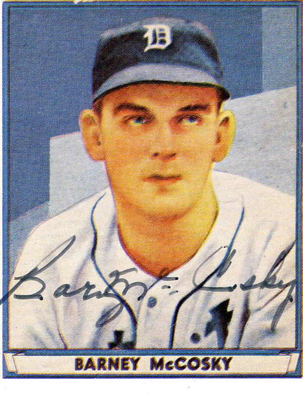 Barney McCosky Autographed Playball Reprint Card