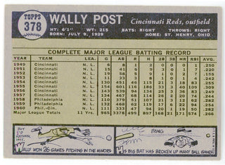 Wally Post 1961 Topps Card #378