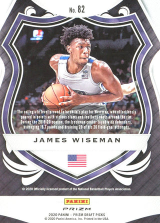 James Wiseman 2020 Panini Prizm Rookie Card
