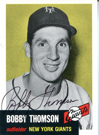 Bobby Thomson Autographed 1953 Topps Reprint Card
