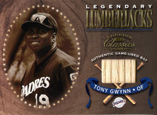 Tony Gwynn 2001 Donruss Classics Legendary Lumberjacks Bat Card