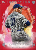 Justus Sheffield 2019 Topps Inception Red Parallel Rookie Card 53/75