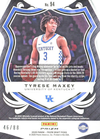 Tyrese Maxey 2020 Panini Prizm Rookie Red Scope Card #46/88