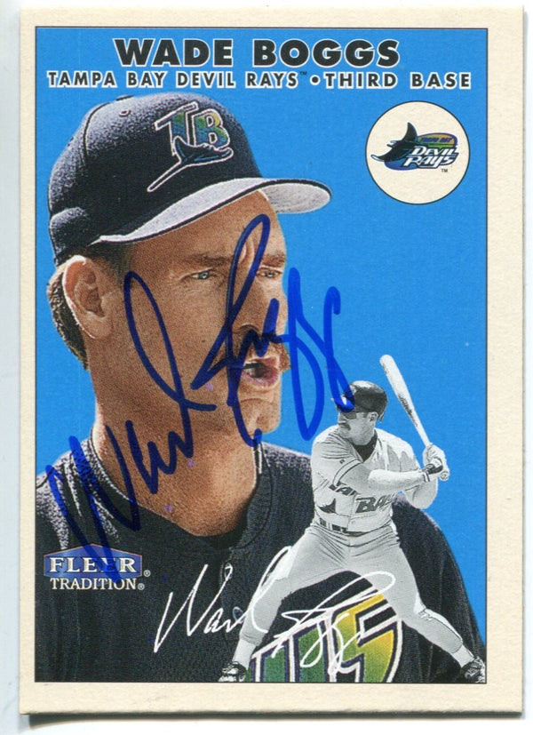 Wade Boggs Autographed 2000 Fleer Baseball Card