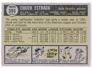 Chuck Estrada 1961 Topps Card #395