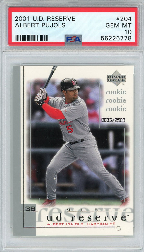 2001 Upper Deck Albert Pujols Rookie PSA